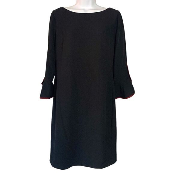 Karl Lagerfeld Paris Black Sheath Dress Knee Length Size 8 - Picture 8 of 8